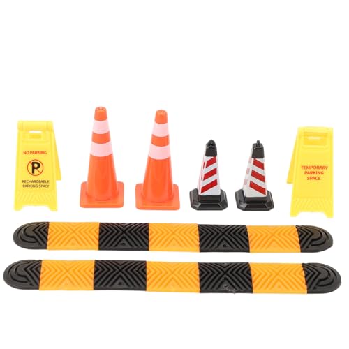 RC Car Speed ​​Beule, Plastik 1/18 1/24 Kletterauto Stimmungsgeschwindigkeit Beulen RC Car Road Cone RC Crawler Car Accessoires mit Eiszapfen Warnschilder für SCX24 von cardyven