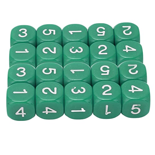 Runde Eck Würfel, 20pcs 6 Seiten Plastiknummern Würfel für Brettspiele, Partys, Spaß, DIY (Grün) von cardyven