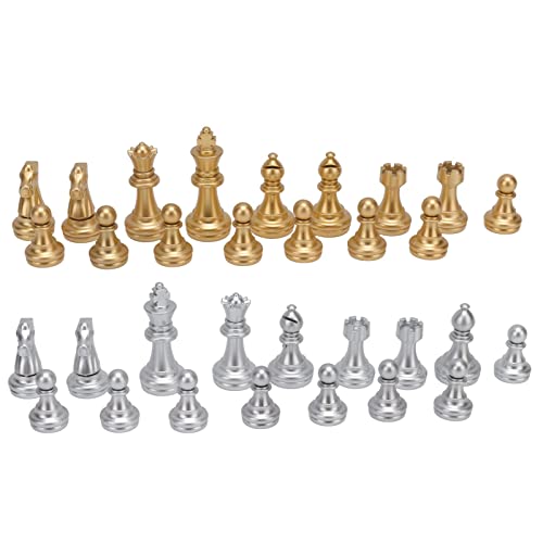 Schachsteine nur, 32 Stücke Schachkessstücke mit 1,93 -Zoll -König Figuren PS für Erwachsene Kinderspielzeug, Chessman Set zum Ersatz fehlender Stücke Gold und Silber Schachsteine nur, 32 Stücke Schachkessstücke mit 1,93 -Zoll -König Figuren PS für Erwachsene Kinderspielzeug, Chessman Set zum Ersatz fehlender Stücke Gold und Silber von cardyven