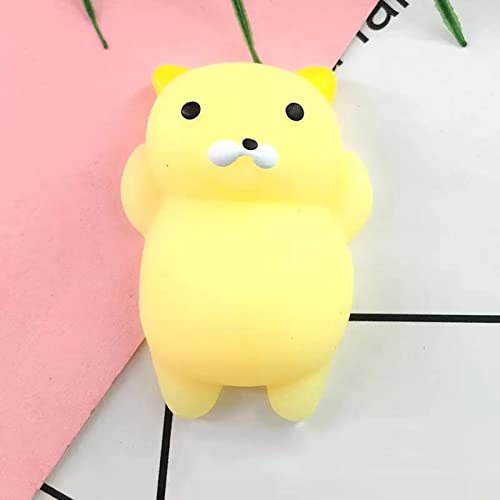 Squi Shies Fidget Squeeze -Spielzeug, niedliche tierische Teig -Squi Shies Squeeze Spielzeug, PVC -Stressabbau Tiere sensorisches Spielzeug für eine Dekoration in Raum, Büro, (Gelbe Katze) von cardyven