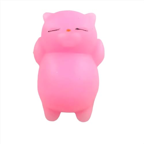 Squi Shies Fidget Squeeze -Spielzeug, niedliche tierische Teig -Squi Shies Squeeze Spielzeug, PVC -Stressabbau Tiere sensorisches Spielzeug für eine Dekoration in Raum, Büro, (Rosa Katze) von cardyven