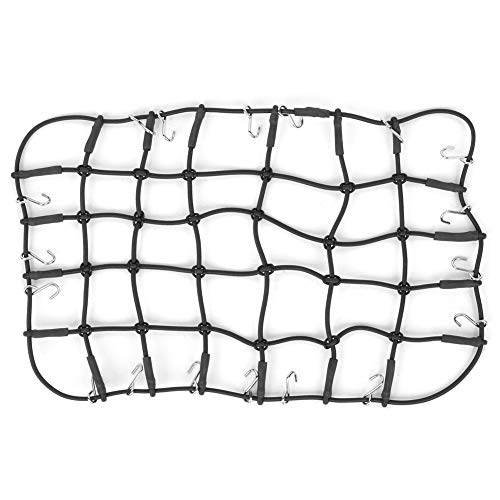 cardyven 1/10 RC Elastic Gepäck Netz, dehnbarer Simulation Gummi -Gepäck Dachträger Net Net RC Crawler Car Elastic Gepäck mit Haken für 1/8 1/10 RC -LKW (Schwarz) von cardyven