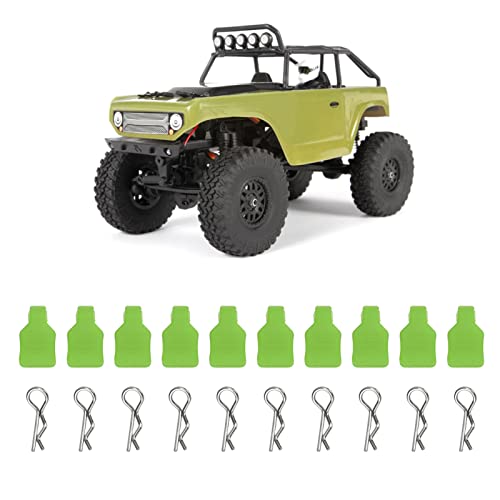 cardyven 10pcs RC -Körperklammern, Anti -Drop -Design Silikon -Eisenclips kompatibel mit Axial SCX24, AXI90081, AXI00001, AXI00002 für 1/18 1/24 RC -Autos (Grün) von cardyven