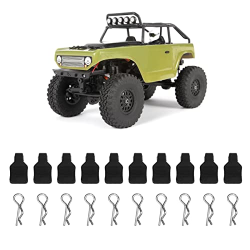 cardyven 10pcs RC -Körperklammern, Anti -Drop -Design Silikon -Eisenclips kompatibel mit Axial SCX24, AXI90081, AXI00001, AXI00002 für 1/18 1/24 RC -Autos (Schwarz) von cardyven