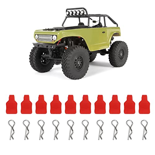 cardyven 10pcs RC -Körperklammern, Anti -Drop -Design Silikon -Eisenclips kompatibel mit Axial SCX24, AXI90081, AXI00001, AXI00002 für 1/18 1/24 RC -Autos (Verrotten) von cardyven