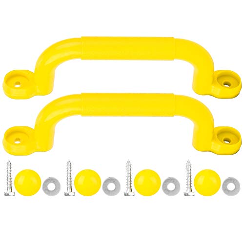 cardyven 1Pair des Spielplatzes Sicherheitsgriff, Plastikkinder Kinder Nicht -Slip -Griff -Griff -Schwungspielzeugzubehör für Jungle Fitnessstudio im Freien oder Schwung -Set -Kletterrahmen (Yellow) von cardyven