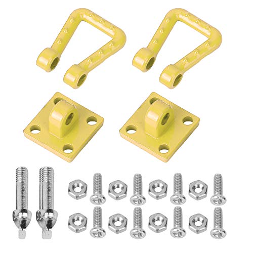 cardyven 2pcs Metallanhänger Haken Kit, RE -Scue Towing Shackle RC Anhängerkettenschlepphaken Seilschnalle Winch Häzeln RC Accessoire für 1/10 Crawler Axial SCX10 90046 D90 CC01 Auto (Gelb) von cardyven