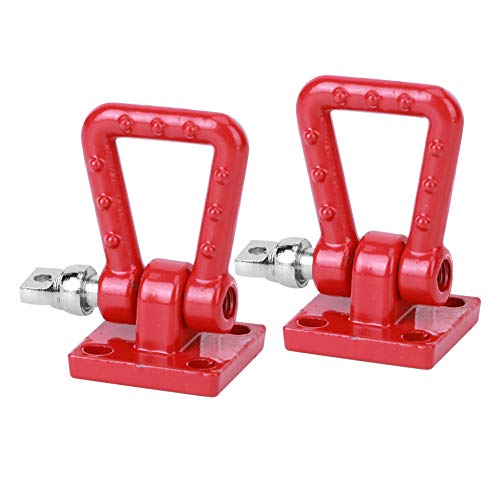 cardyven 2pcs Metallanhänger Haken Kit, RE -Scue Towing Shackle RC Anhängerkettenschlepphaken Seilschnalle Winch Häzeln RC Accessoire für 1/10 Crawler Axial SCX10 90046 D90 CC01 Auto (Rot) von cardyven