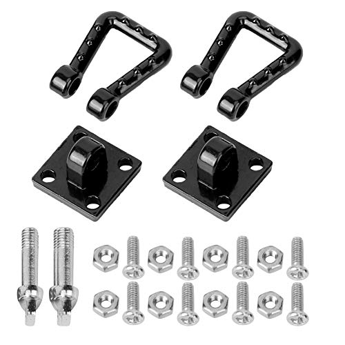 cardyven 2pcs Metallanhänger Haken Kit, RE -Scue Towing Shackle RC Anhängerkettenschlepphaken Seilschnalle Winch Häzeln RC Accessoire für 1/10 Crawler Axial SCX10 90046 D90 CC01 Auto (Schwarz) von cardyven