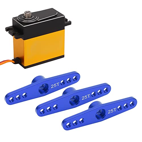 cardyven 3pcs 25T Aluminiumlegierung RC Servo Arm Horn, Long Servo Arm Fernbedienungsauto -Zubehör für 1/10 RC -Auto -Upgrade CNC bearbeitet (Blau) von cardyven
