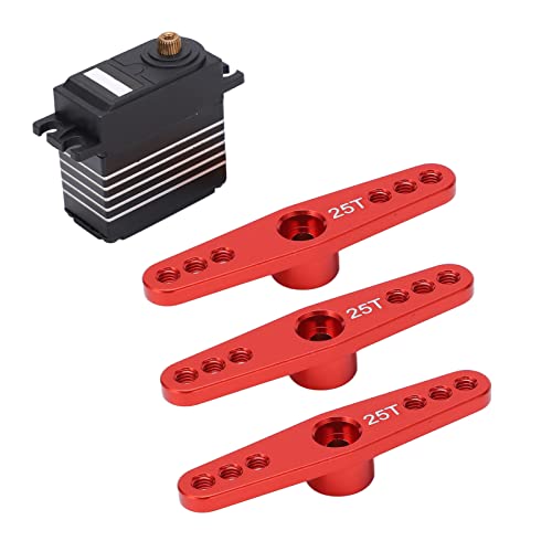 cardyven 3pcs 25T Aluminiumlegierung RC Servo Arm Horn, Long Servo Arm Fernbedienungsauto -Zubehör für 1/10 RC -Auto -Upgrade CNC bearbeitet (Rot) von cardyven