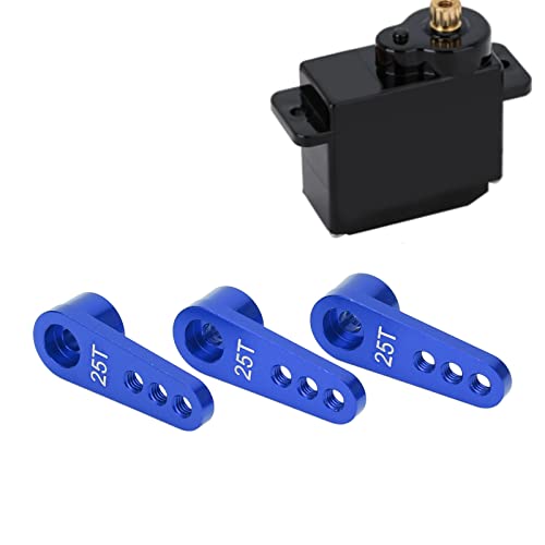 cardyven 3pcs Aluminium 25t Servohörner, CNC bearbeitete Metalllenkungsarme Anodierte Upgrade -Teile mit ARRMA, Redcat für 1/8 1/10 RC -Autos (Blau) von cardyven