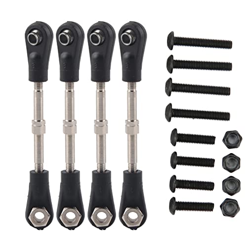 cardyven 4-teilige RC-Lenkstange, verstellbares Ersatzzubehör für die Spurstangenverbindung aus Metall, Zugstangenzubehör passend für 1/10 RC-Geländewagen cardyven 4-teilige RC-Lenkstange, verstellbares Ersatzzubehör für die Spurstangenverbindung aus Metall, Zugstangenzubehör passend für 1/10 RC-Geländewagen von cardyven