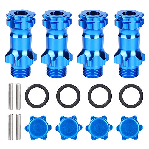 cardyven 4pcs Aluminium 17mm Sechskantadapter, 1: 8 -Hub -Hub -Erweiterungsadapter RC -Auto länger Combiner -Koppler -Kappenmuttern für 1: 8 -Verhältnis RC Model Car Car (Dunkelblau) von cardyven