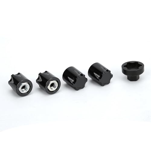 cardyven 4pcs M4 -Radmutter, Aluminiumrad Rim Center Cap Manual Locking -Hub für 1/10 RC Crawler Tra xxas T Rx4 Axial SCX10 90046 D90 TA Miya Redcat Gen7 (Schwarz) von cardyven
