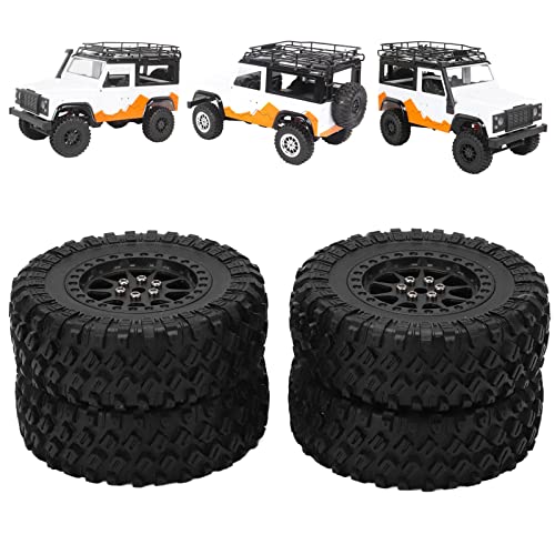 cardyven 4pcs RC -Autoreifen -Wheels -Kombi -Set, Gummireifen mit Antislip -Grip -Stoßdämpfung für MN D90 D91 D99 D99S D86 WPL B14 B24 C14 C24 C34 C44 -Modelle Modelle (R789BL Black) von cardyven