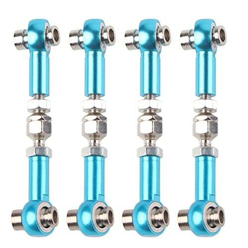 cardyven 4pcs RC Lenkung Pull Rod, Aluminiumlegierung Lenkung Sturzverknüpfungsstange RC Auto Metall Bindage Arm Lenkung Schacht Stange RC Upgrade Teile für HSP 94122 1/10 Auto (Blau) von cardyven