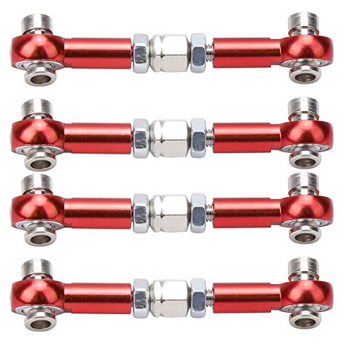 cardyven 4pcs RC Lenkung Pull Rod, Aluminiumlegierung Lenkung Sturzverknüpfungsstange RC Auto Metall Bindage Arm Lenkung Schacht Stange RC Upgrade Teile für HSP 94122 1/10 Auto (Rot) von cardyven