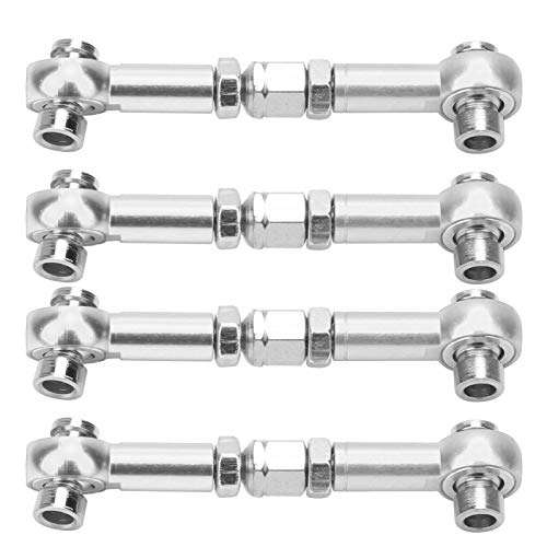cardyven 4pcs RC Lenkung Pull Rod, Aluminiumlegierung Lenkung Sturzverknüpfungsstange RC Auto Metall Bindage Arm Lenkung Schacht Stange RC Upgrade Teile für HSP 94122 1/10 Auto (Silber) von cardyven