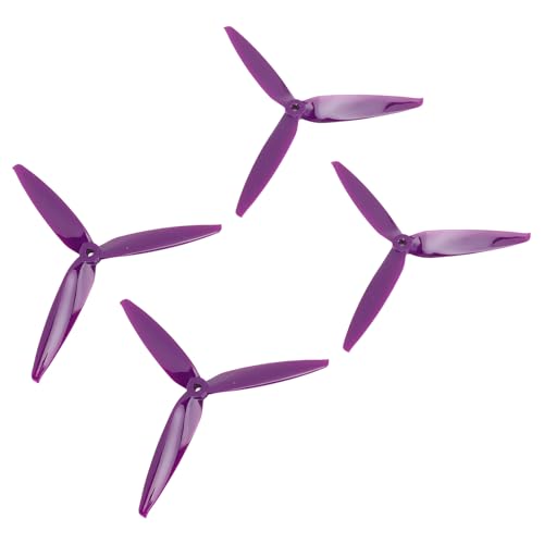 cardyven 4pcs Tri Blade Propeller, Polycarbonat 7040 FPV Propeller mit 3 Klingen für 7 Zoll 8 Zoll RC FPV Drohnen Quadcopter, RC -Zubehör Quadcopter Ersatzteile (Lila) von cardyven