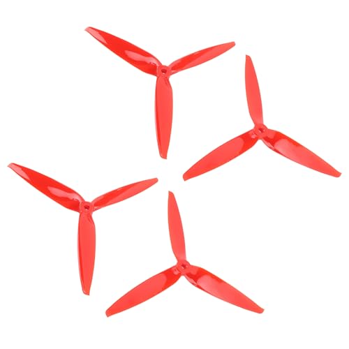 cardyven 4pcs Tri Blade Propeller, Polycarbonat 7040 FPV Propeller mit 3 Klingen für 7 Zoll 8 Zoll RC FPV Drohnen Quadcopter, RC -Zubehör Quadcopter Ersatzteile (Rot) von cardyven