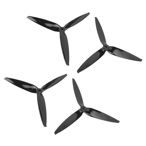 cardyven 4pcs Tri Blade Propeller, Polycarbonat 7040 FPV Propeller mit 3 Klingen für 7 Zoll 8 Zoll RC FPV Drohnen Quadcopter, RC -Zubehör Quadcopter Ersatzteile (Schwarz) von cardyven