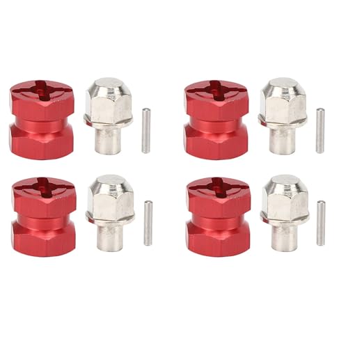 cardyven 4pcs Wheel Hex Hubs Antriebsadapter, RC Heavy Duty Metal Wheel Extenders 5mm Hex -Umrechnungskit mit Setschrauben Linkstangen für Fernbedienung Crawler (12 mm) von cardyven