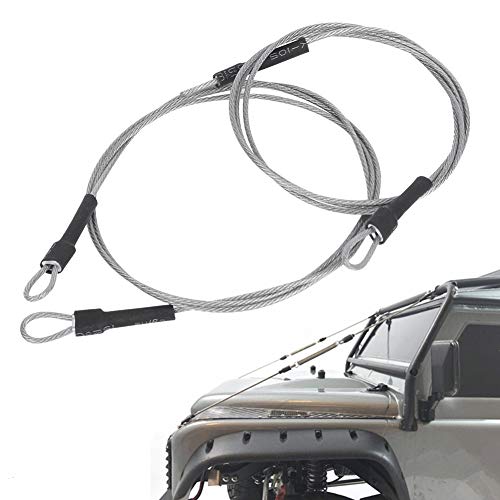 cardyven 50 cm Autoschale Stahlseil, Modellauto-Schutz Seil RC-Auto-Stahlseil mit Anti-verlorener Clip 1/10 Crawler-Zubehör für SCX10, D90, D110 von cardyven
