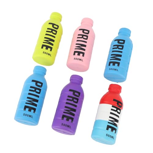 cardyven 6PCS Stress Relief Water Bottle Shaped Toys,Multiple Colors Relaxation Beverage Bottle Fidget Toy,PU Slow Rising Stress Ball Stretchy Fidget Ball for Relaxation von cardyven