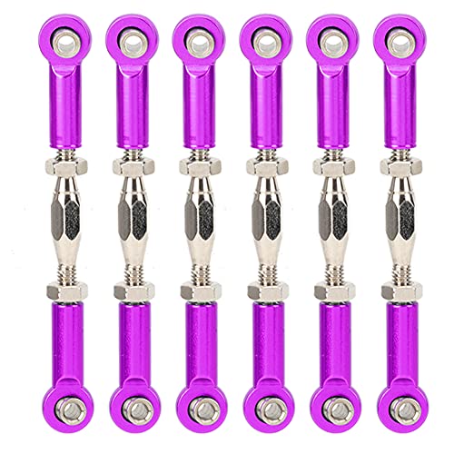 cardyven 6pcs Turnbuckle Rod Bindage, Aluminiumlegierung einstellbare Spannschloss -Schubstangen Hochleistungs -Verknüpfungskit für RC -Cars 1/8 1/10 Skalierungs -RC -Modelle (Violett) von cardyven