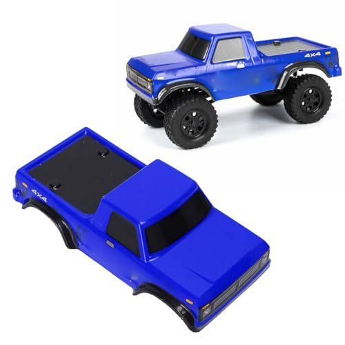 cardyven Axial SCX24 1/24 RC -Karosserieschale, 125 mm Radstand Pickup -LKW -Körper für Crawler hohe Simulation PE -Schale Stoßdämpfer Ersatzkörper für verfolgte Fahrzeuge (Blau) von cardyven