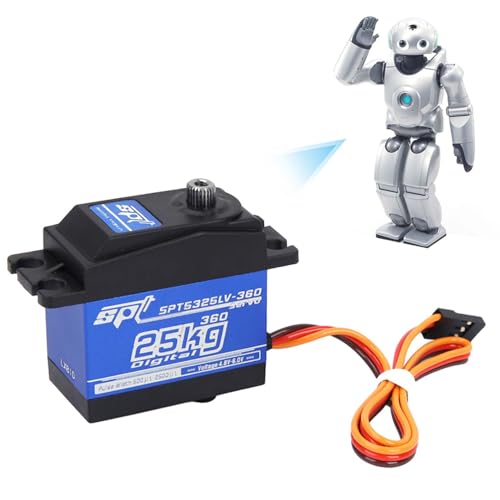 cardyven Digitales Servo, 1500 μs 330hz 360 kontinuierliche Rotation 25KG Hubschrauber Flugzeug Roboter Spielzeug Digital Servo RC Roboter für RC Modell DIY Auto Roboter von cardyven