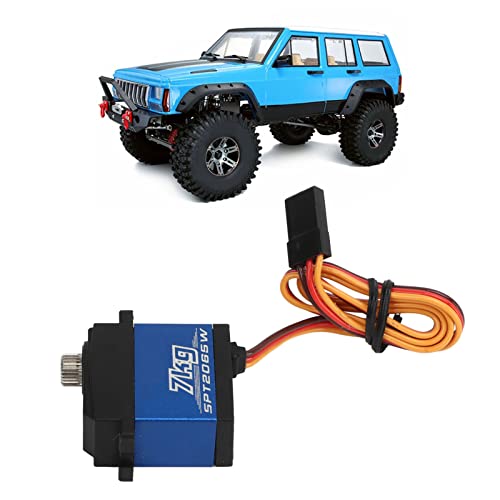 cardyven Digitales Servo, 7 kg Schaltgetriebe Wassersicheres Servo RC Servo -Ausrüstung Lenkung Servo Leichte RC -Auto Servo Micro Full Metall High Torsion für Fernbedienungsauto von cardyven