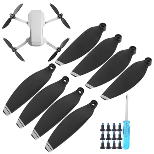 cardyven Drohnenschaufel, Propeller leichte Flügelklingen Drone Schnellfreisetzungsblätter Requisiten Ersatzdoom Zoom Propeller Ersatzzubehör für Mini fit sind (Schwarze Silberkante) von cardyven