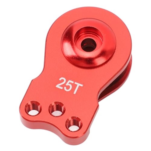 cardyven Hochleistungs -Servo -Sparer, 25t 3 Löcher einstellbare Servo -Saver -Set Aluminiumlegierung Ersatz Leichter universeller Servoarm für 1/10 RC -Auto (Rot) von cardyven