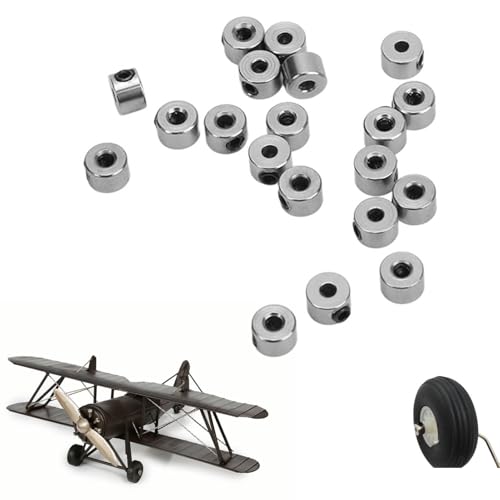 cardyven Landing Gear Stopper Set Wheel Collar, 20Pcs Landing Gear Stopper Set Wheel Collar 2.1mm Stainless Steel Exquisite Craftsmanship RC Plane Model Aircraft Parts von cardyven