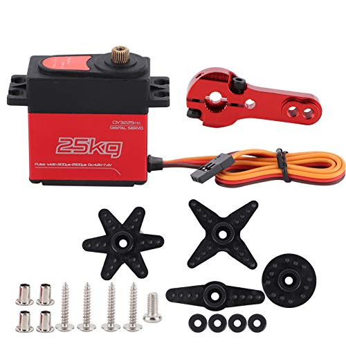 cardyven Metal Gear Servo, QY3225 25 kg Wasserdsweis Metal Gear Digitales Servozubehör digitales Servo Hochgeschwindigkeit Servo Motor Metal Gear Digitales Servo Fit für RC -Autoboot von cardyven