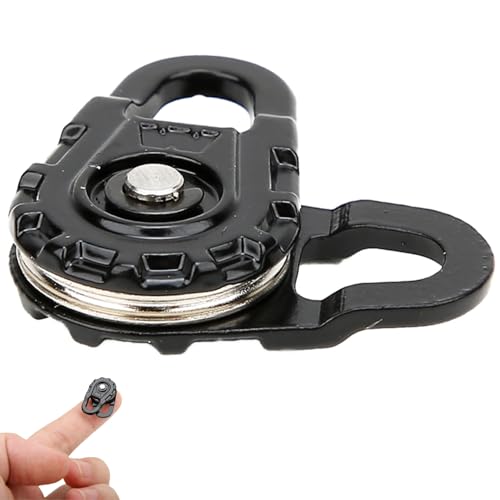 cardyven Metal Winch Snatch Block für 1:10 RC -Autos, Hochleistungs -Schwarze Rennspannung mit SCX10, D90, H S P Redcat Crawler (2,5 x 1,5 cm) von cardyven