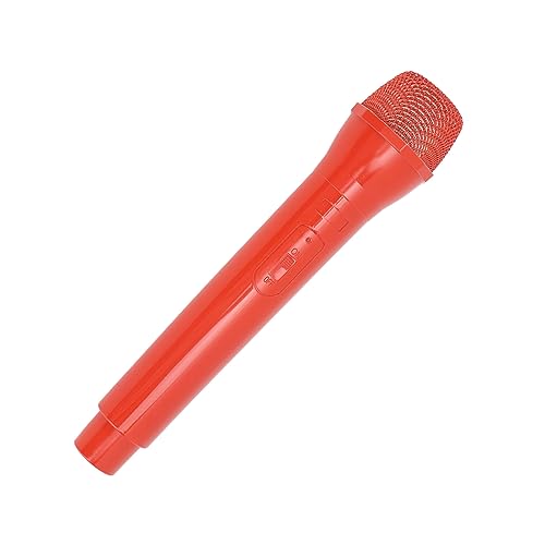 cardyven Pre -Tend -Spiele Mikrofonspielzeug für Kinder, gefälschte Mikrofon -Requisite, Abs tragbare Handheld -Mikrofon für die Simulation der Sprachpraxis, Karaoke Fun Bühnenkostüm (Red) von cardyven