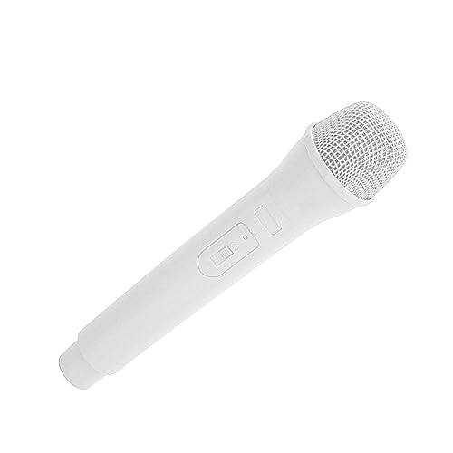 cardyven Pre -Tend -Spiele Mikrofonspielzeug für Kinder, gefälschte Mikrofon -Requisite, Abs tragbare Handheld -Mikrofon für die Simulation der Sprachpraxis, Karaoke Fun Bühnenkostüm (White) von cardyven