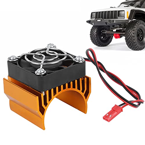 cardyven RC -Aluminium -Kühlkörper mit Kühllüfter, 36 mm Durchmesser Kühlkörper Kühlschrank Wärme Flossen Kit bürstloser Motormotor für 1/10 RC -Auto 540/3650/3660/3670 Motor (Gold) von cardyven