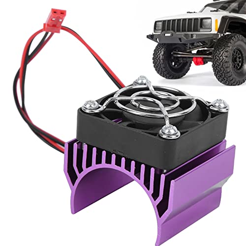 cardyven RC -Aluminium -Kühlkörper mit Kühllüfter, 36 mm Durchmesser Kühlkörper Kühlschrank Wärme Flossen Kit bürstloser Motormotor für 1/10 RC -Auto 540/3650/3660/3670 Motor (Lila) von cardyven