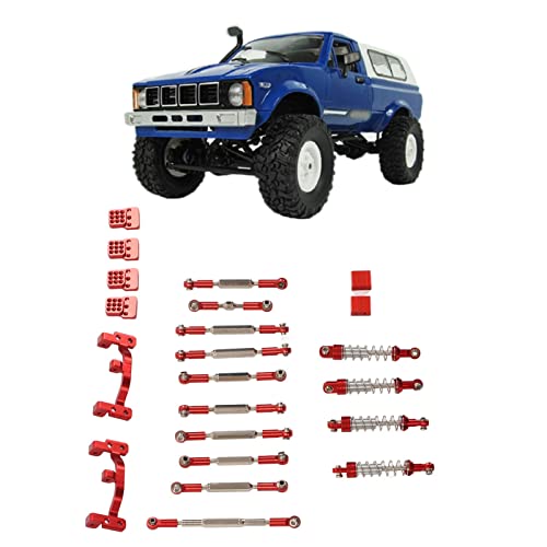 cardyven RC -Auto -Upgrade -Ersatzkit, Stoßdämpfer Absorber Pull -Stange Aluminiumlegierung Schocks Absorber RC -Auto -Ziehenstab Kit für WPL C24 C14 C14K C24K RC -Auto (Rot) von cardyven