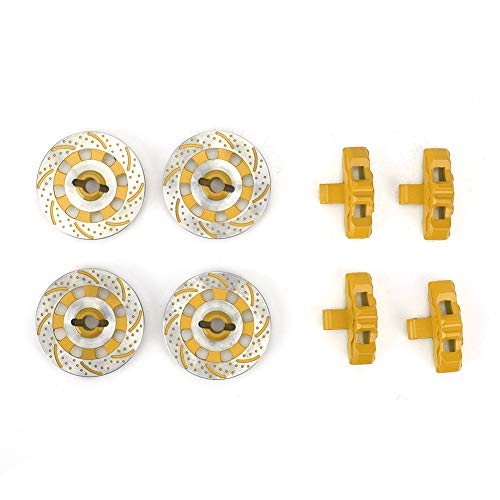 cardyven RC -Bremsscheibe, 1/7 RC -Auto Aluminiumlegierrad Bremsscheibe Metallrad Rim Hub Rad Bremsscheibe Teile RC Car Decor Accessoires für UDR 1/7 Racer (Gelb) von cardyven