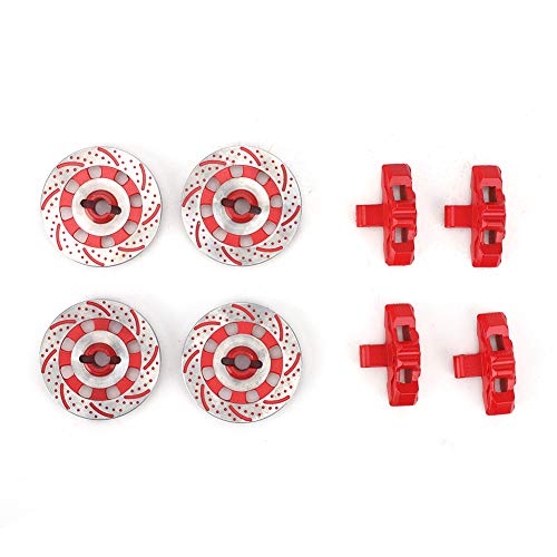 cardyven RC -Bremsscheibe, 1/7 RC -Auto Aluminiumlegierrad Bremsscheibe Metallrad Rim Hub Rad Bremsscheibe Teile RC Car Decor Accessoires für UDR 1/7 Racer (Rot) von cardyven