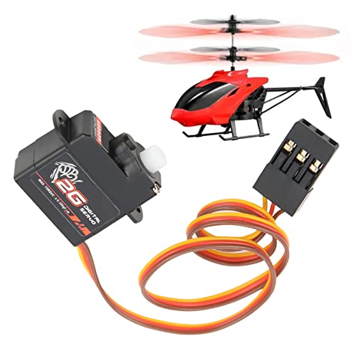 cardyven RC Digital Servo Set, 2G Kunststoffausrüstung Servolenker Full Metal Gear Micro RC Servos Motor Kit für 1 24 RC Auto Flugzeug Fixe Flügelhubschrauber von cardyven