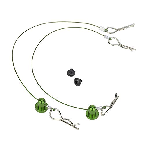 cardyven RC-Karosserie-Schalenklammern, RC-Auto Anti-Lost-Körperschalen-Draht-Clip-Stift mit Schraubenhalter-Löschung Draht Clip-Clipstift für 1/10 RC-Auto (Grün) von cardyven