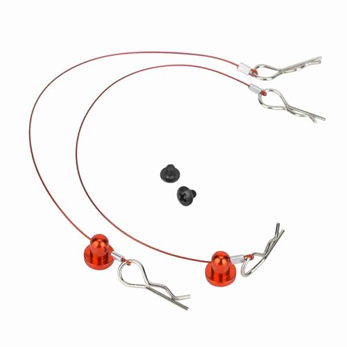 cardyven RC-Karosserie-Schalenklammern, RC-Auto Anti-Lost-Körperschalen-Draht-Clip-Stift mit Schraubenhalter-Löschung Draht Clip-Clipstift für 1/10 RC-Auto (Rot) von cardyven
