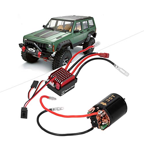 cardyven RC-Motor-ESC, Bürstenmotor 360A ESC Sensorloser Motor Combo mit T-Stecker-Zubehör Bürstenmotor-Ersatzteile Passend für 1/10 RC-Automodell (35t) von cardyven