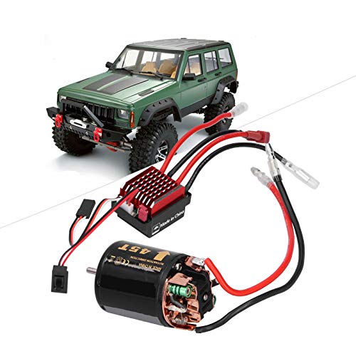 cardyven RC-Motor-ESC, Bürstenmotor 360A ESC Sensorloser Motor Combo mit T-Stecker-Zubehör Bürstenmotor-Ersatzteile Passend für 1/10 RC-Automodell (45t) von cardyven